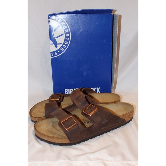 Birkenstock Sandals Men Arizona Leather Strap Sandals Habana Brown main image 4
